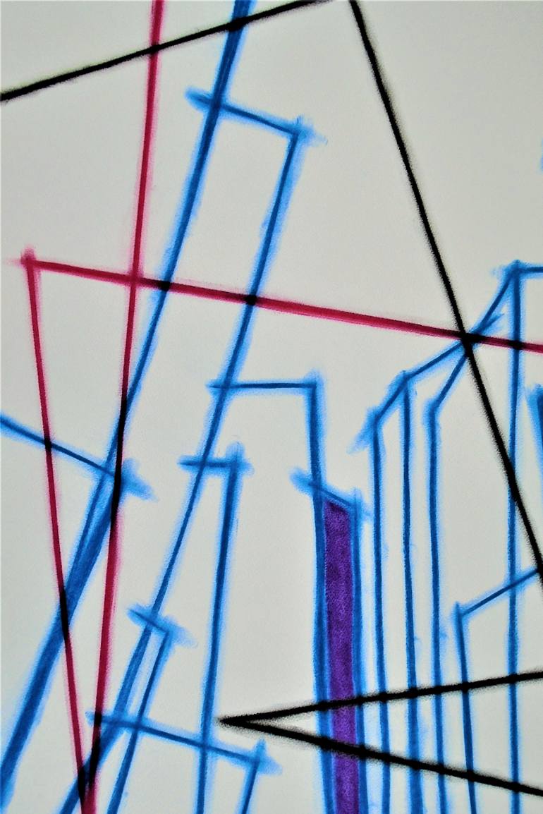 Original Cubism Abstract Drawing by Kevin Jones