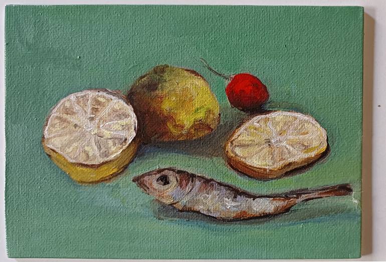 Original Food Painting by Regine Kuschke