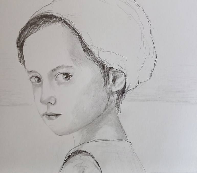 Original Portrait Drawing by Regine Kuschke