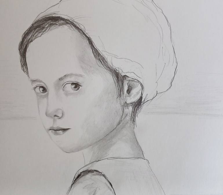 Original Figurative Portrait Drawing by Regine Kuschke