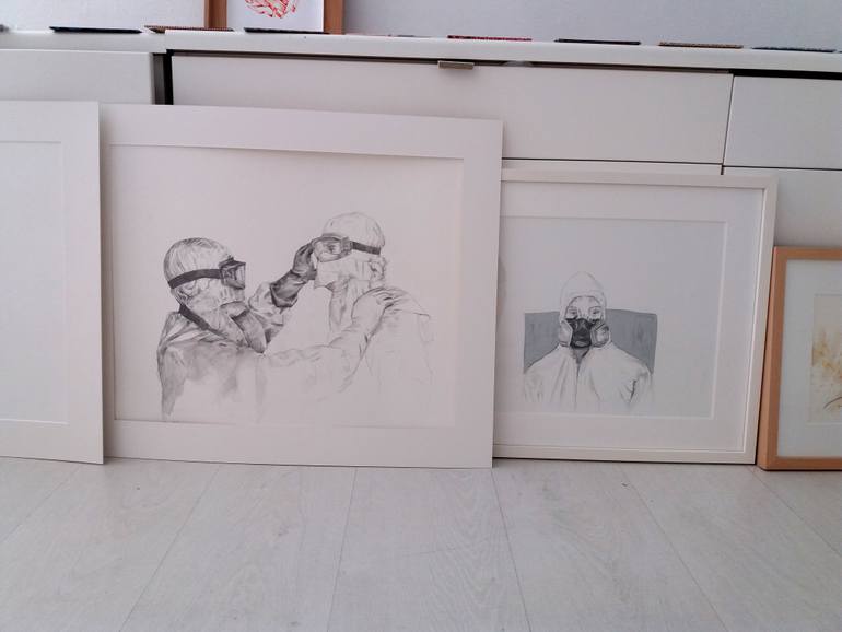 Original Figurative People Drawing by Regine Kuschke