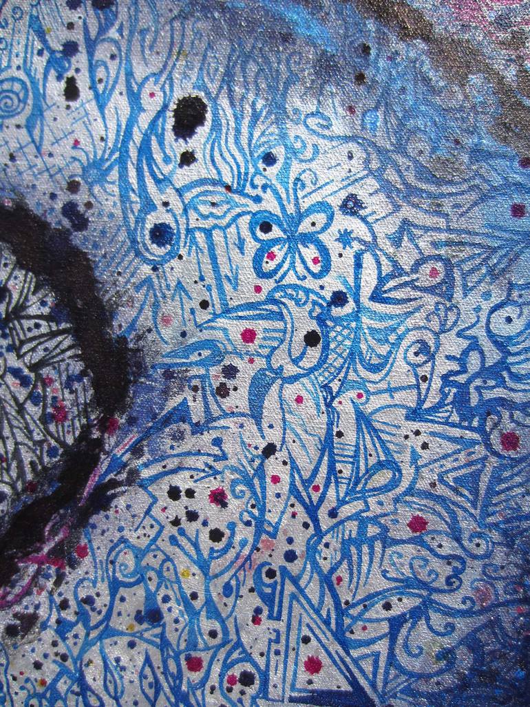 Original Abstract Outer Space Painting by Mirela Fioresy