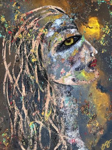 Original Abstract Expressionism Women Mixed Media by Jason Lincoln Jeffers
