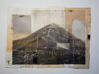 Saatchi Art Artist massimo nota; Collage, “Montagna con scritte” #art