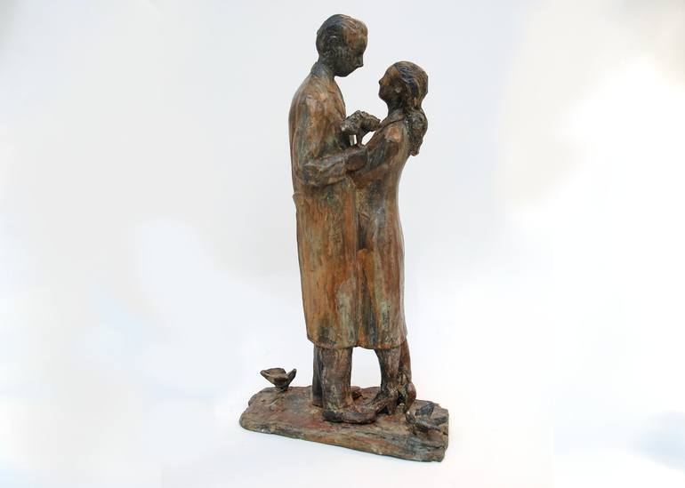 Original Figurative Love Sculpture by Uri Dushy