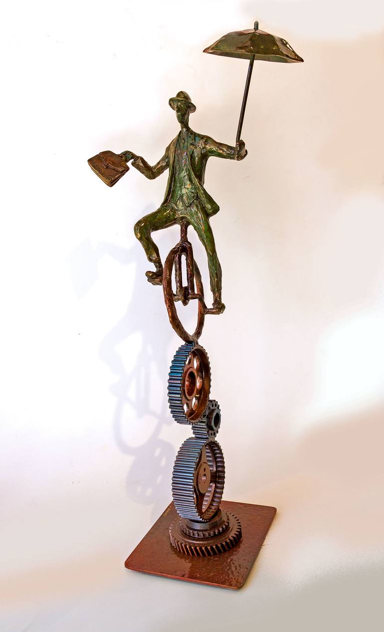 Original Figurative Time Sculpture by Uri Dushy