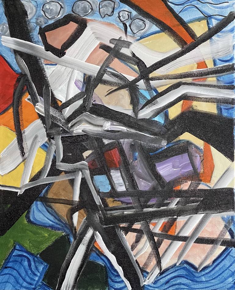 Original Abstract Expressionism Abstract Painting by Alfredo Machado Zingg