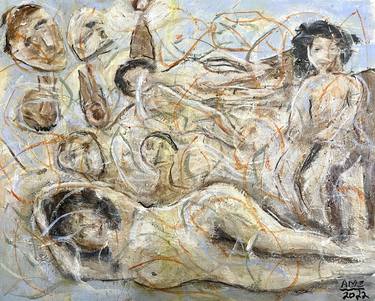 Original Abstract Expressionism Nude Paintings by Alfredo Machado Zingg