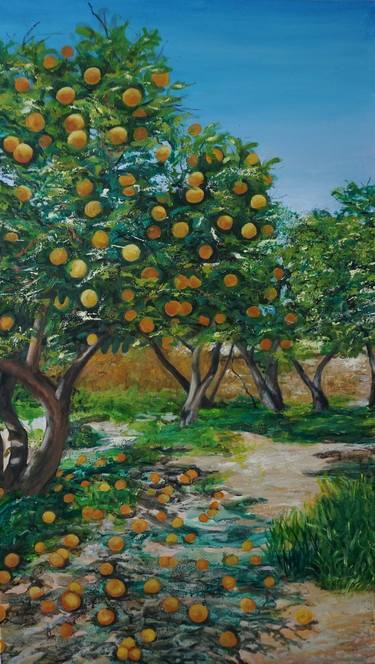 Original Abstract Expressionism Garden Painting by asli akyuz