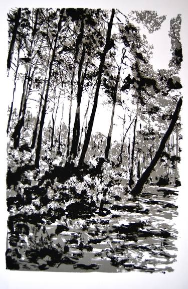 Original Impressionism Nature Printmaking by asli akyuz