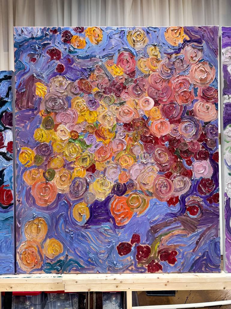 Original Impressionism Floral Painting by Daniel Zimmerman