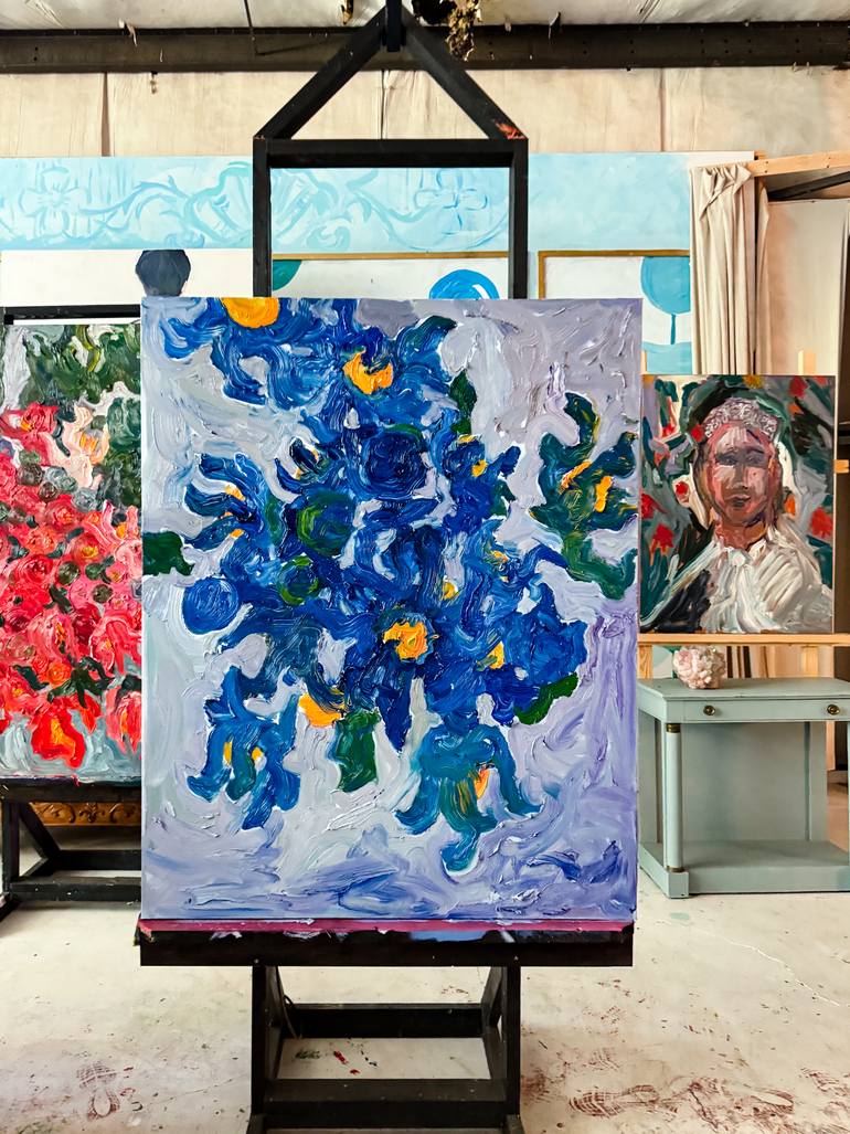 Original Impressionism Floral Painting by Daniel Zimmerman
