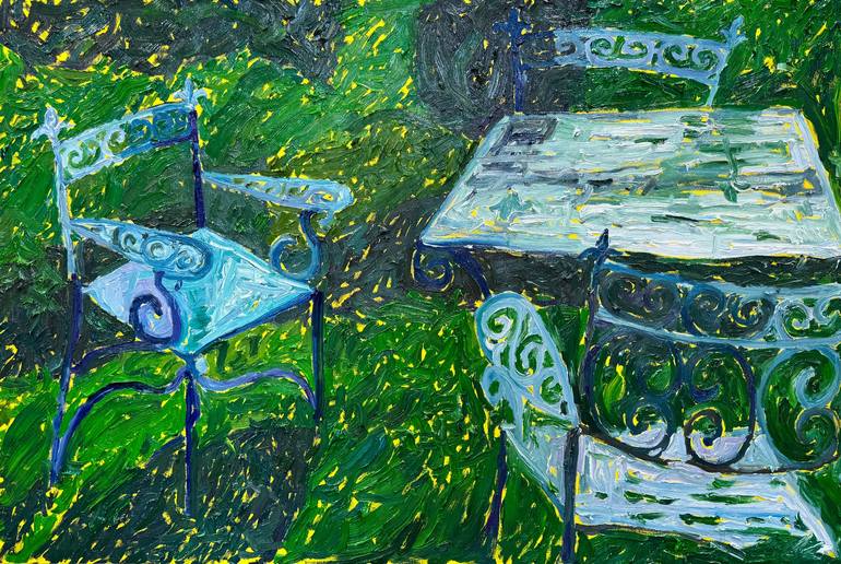 Original Impressionism Garden Paintings by Daniel Zimmerman