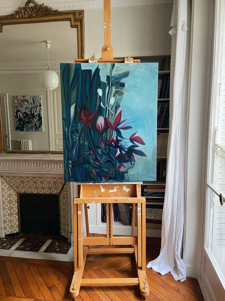 Original Contemporary Floral Painting by Nathalie Maquet