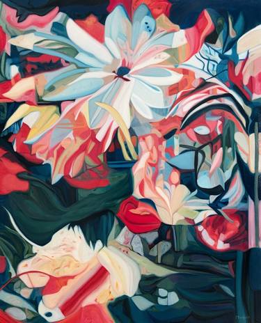 Print of Figurative Floral Paintings by Nathalie Maquet