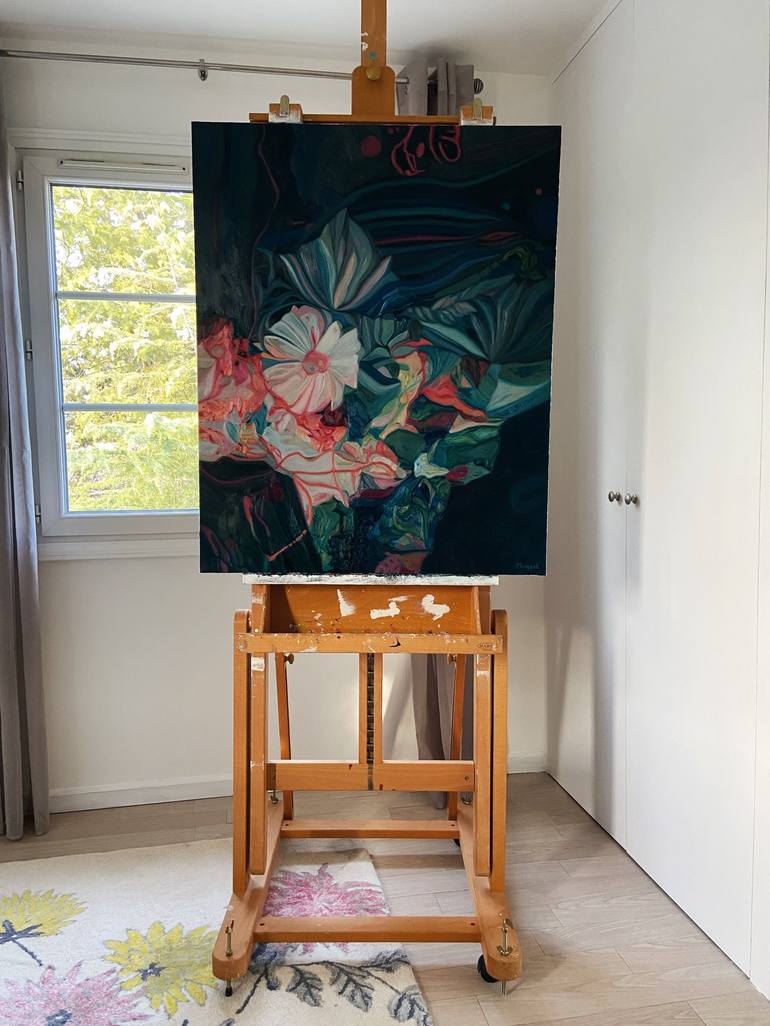 Original Floral Painting by Nathalie Maquet