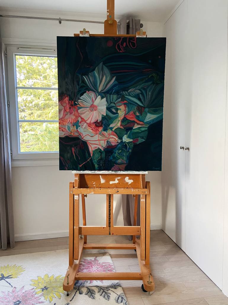 Original Contemporary Floral Painting by Nathalie Maquet