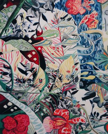 Print of Abstract Floral Paintings by Nathalie Maquet