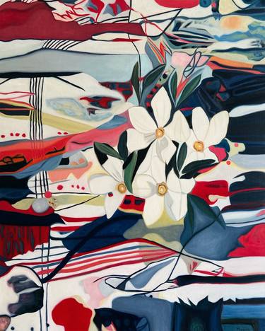 Original Abstract Floral Paintings by Nathalie Maquet