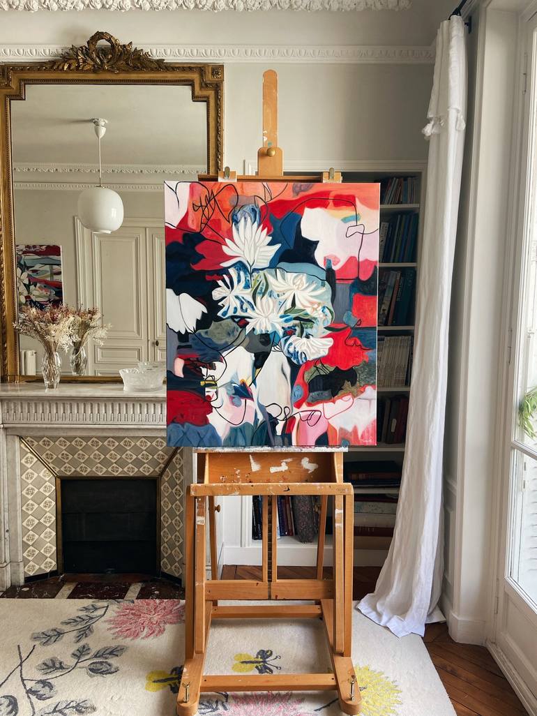 Original Floral Painting by Nathalie Maquet