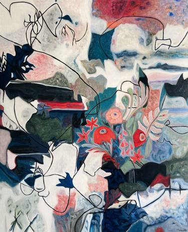 Print of Abstract Floral Paintings by Nathalie Maquet