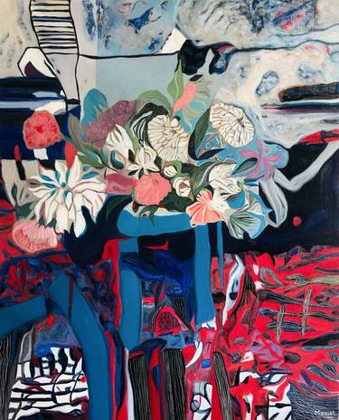 Original Abstract Floral Paintings by Nathalie Maquet