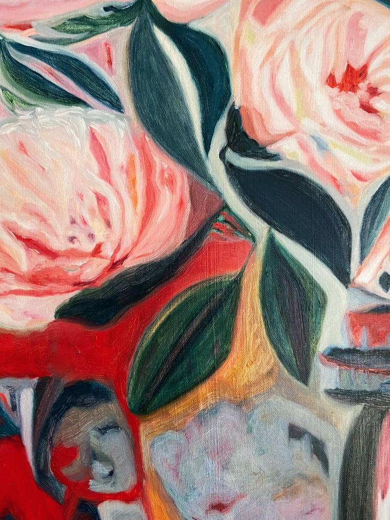 Original Abstract Floral Painting by Nathalie Maquet