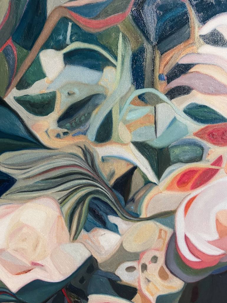 Original Abstract Floral Painting by Nathalie Maquet