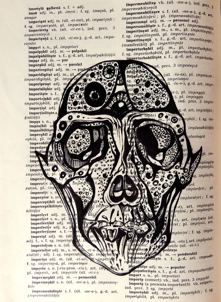 Monkey skull Drawing by Esmeralda Riglea