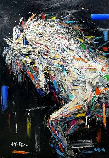 Original Expressionism Horse Painting by SEOK YOUNG KIM