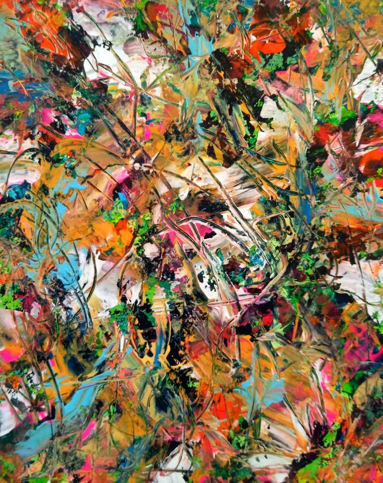Original Abstract Painting by Jill Dowell | Abstract Art on Paper | Setting the Bar High