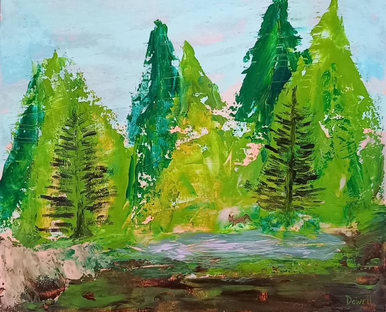 Original Animal Painting by Jill Dowell | Abstract Art on Paper | The Little Fox