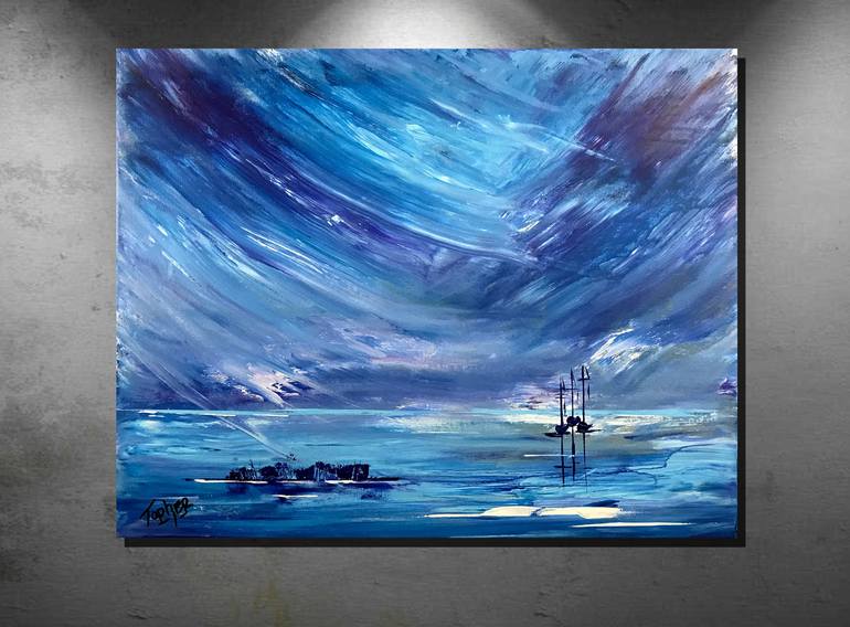 Original Abstract Expressionism Seascape Painting by Topher Essex