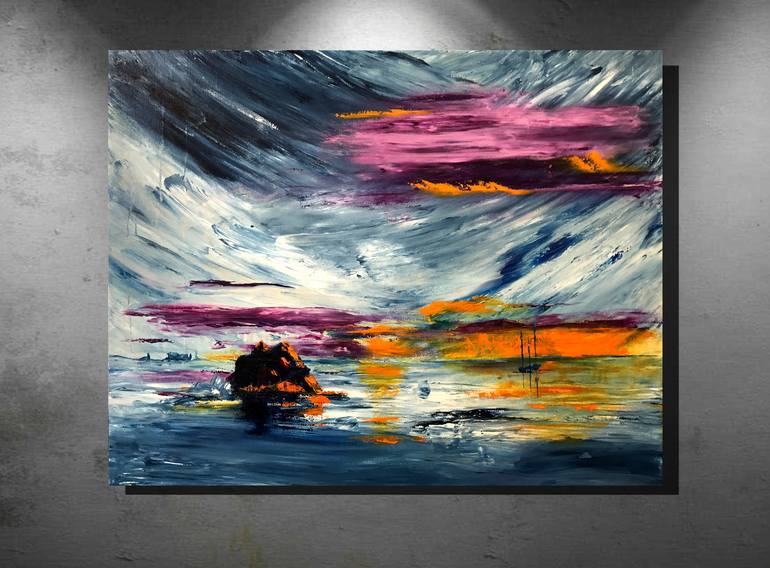 Original Abstract Seascape Painting by Topher Essex