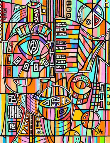 Print of Cubism Music Paintings by Jeremy Aiyadurai