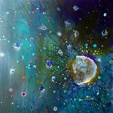 Original Fine Art Abstract Paintings by Dalal Farah Baird