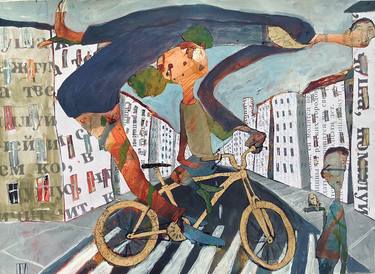Print of Modern Bicycle Paintings by ILYA VOLYKHINE