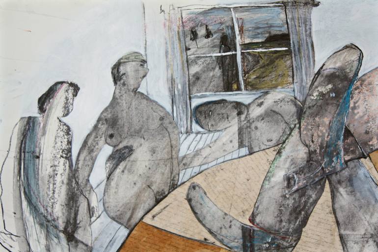 Original Abstract Expressionism People Drawing by Ilya Volykhine