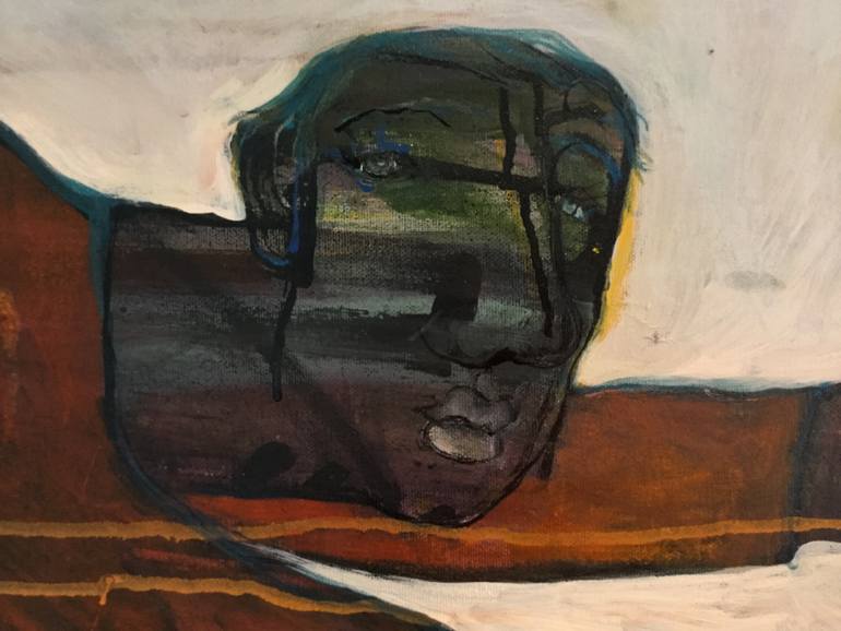 Original Abstract Expressionism Boat Painting by Ilya Volykhine