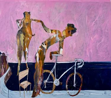 Print of Figurative Bicycle Paintings by ILYA VOLYKHINE