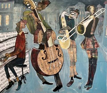 Print of Figurative Music Paintings by ILYA VOLYKHINE