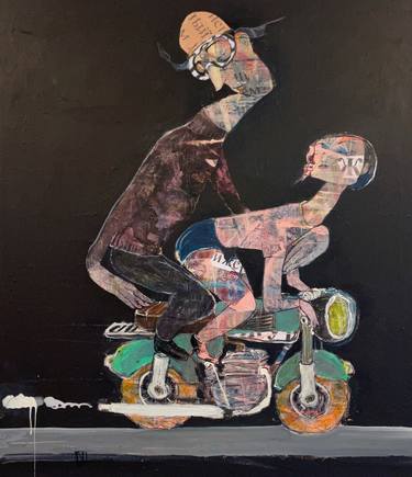 Print of Figurative Motorcycle Paintings by ILYA VOLYKHINE
