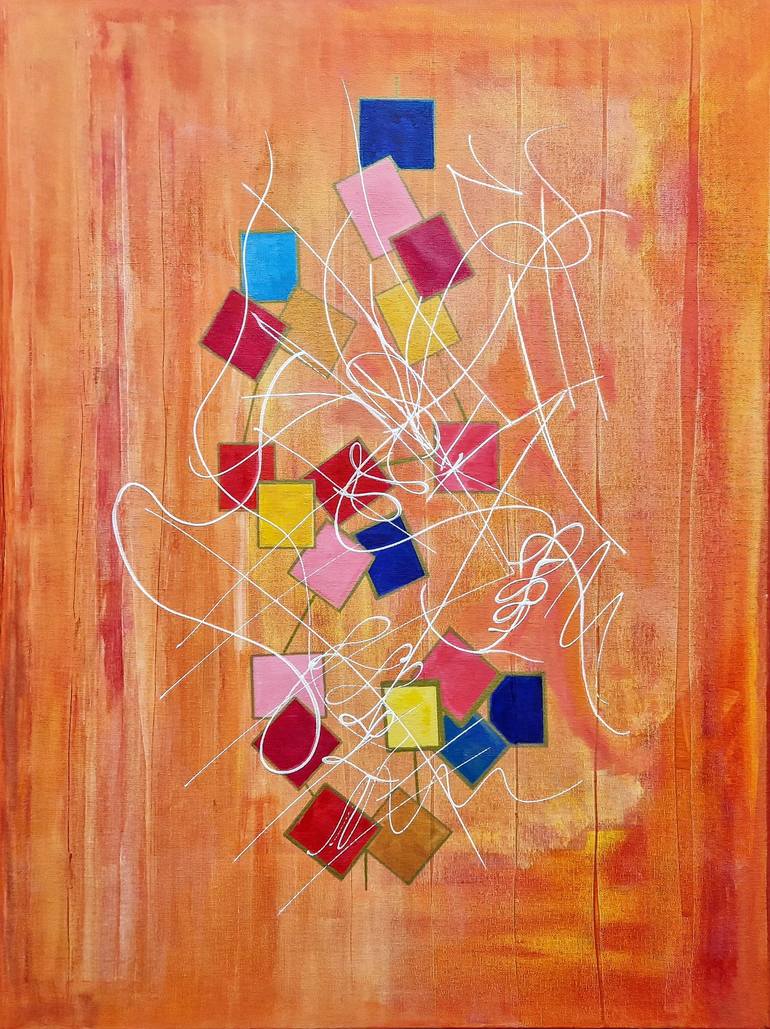 Original Abstract Expressionism Abstract Painting by Robert Niland
