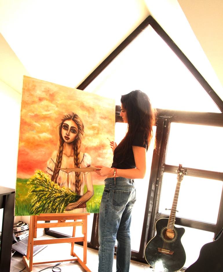 Original Figurative People Painting by Dana  Apostol