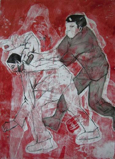 Original Figurative People Printmaking by Myriam Dib