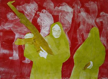 Original Figurative Political Printmaking by Myriam Dib