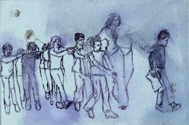 Original Figurative People Drawings by Myriam Dib