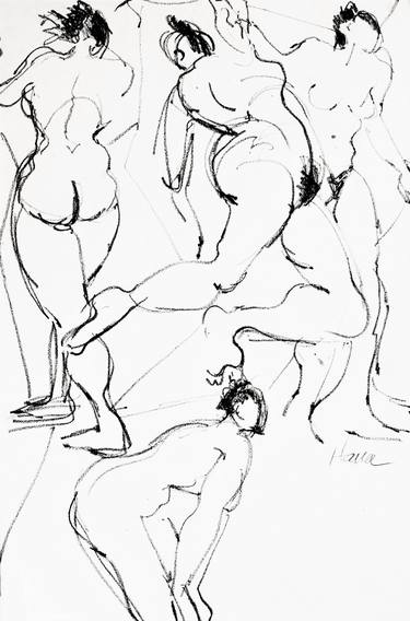 Print of Figurative Nude Drawings by Hana Davis