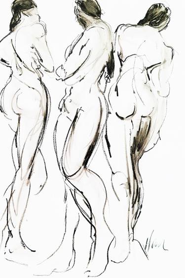 Original Nude Drawings by Hana Davis