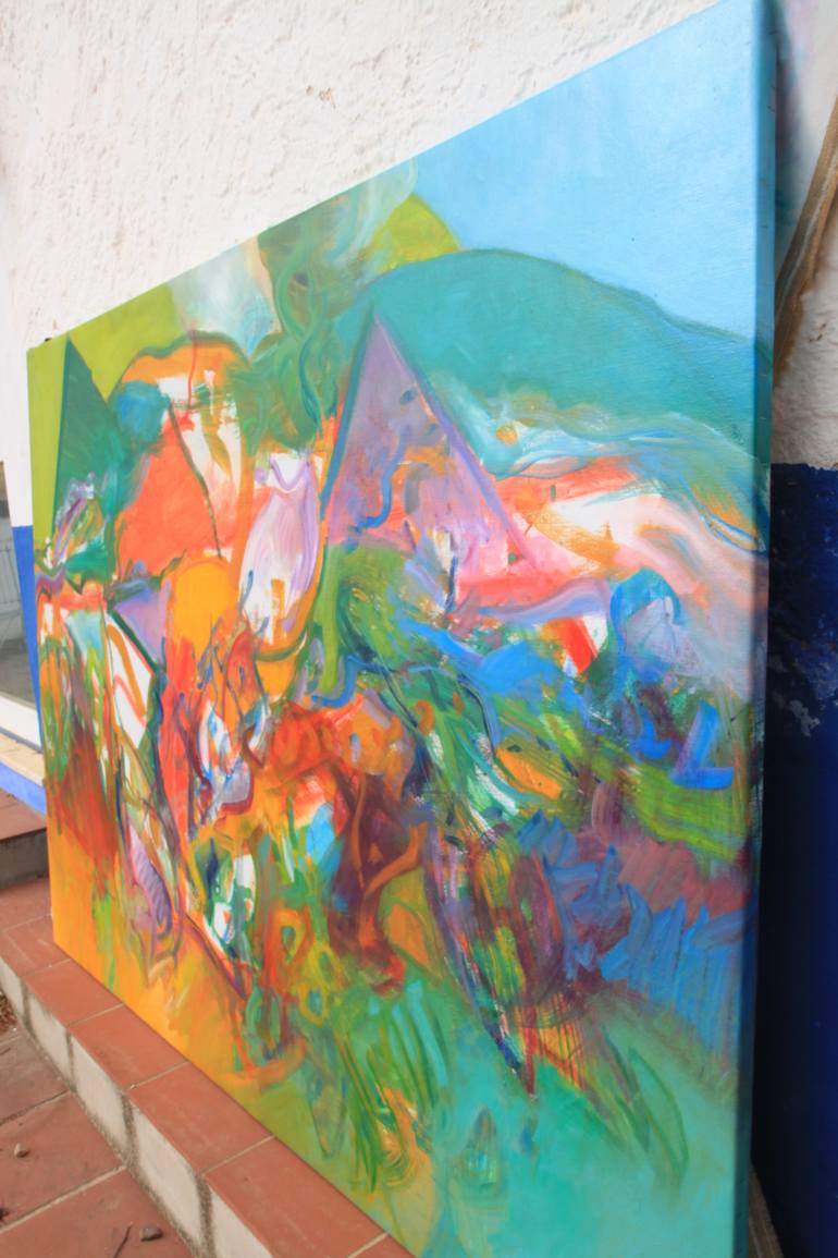 Original Abstract Landscape Painting by Oliveira Tavares